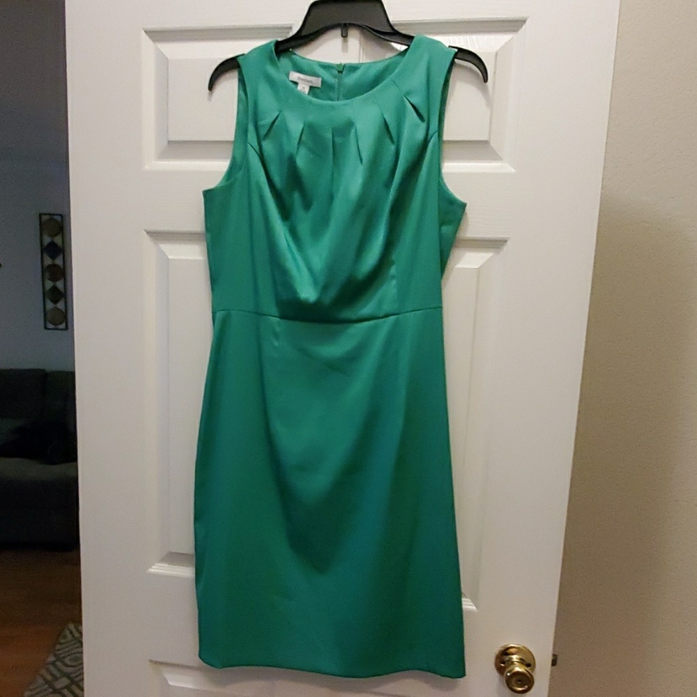 Green Satin Dressbarn Pencil Dress